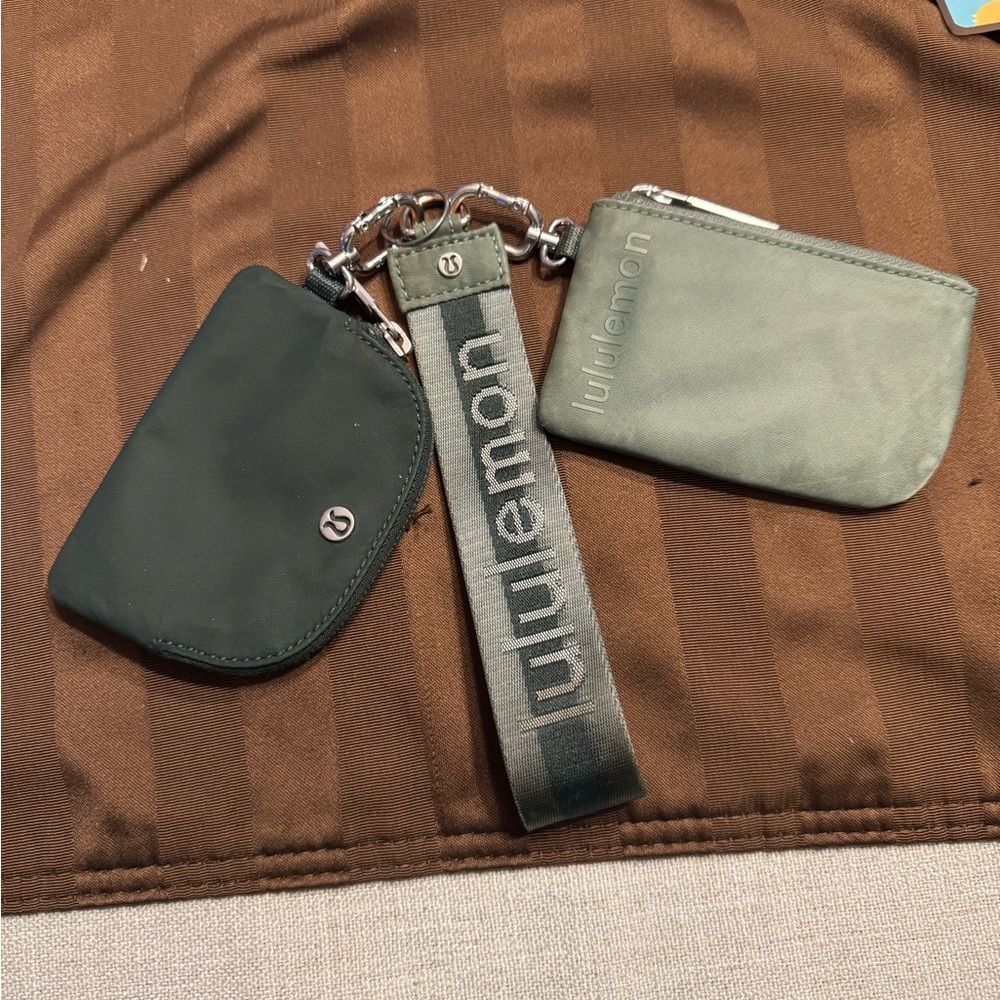 lululemon athletica Green Clutch and Wristlet Set